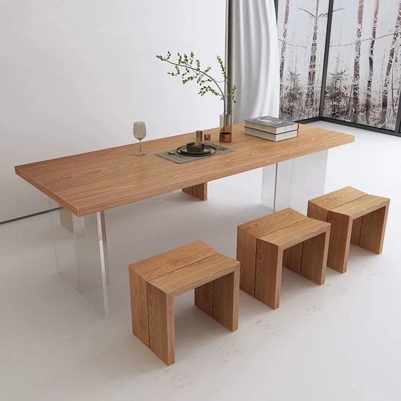 Nordic Cypress Wood Ottoman Stool | Rectangular Footrest Bench Wooden Ottoman Stool Babs