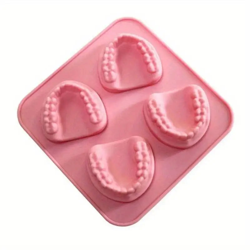 Denture Teeth Silicone Ice Cube Tray Mold | Funny Novelty Gift Novelty Ice Cube Tray Babs pink