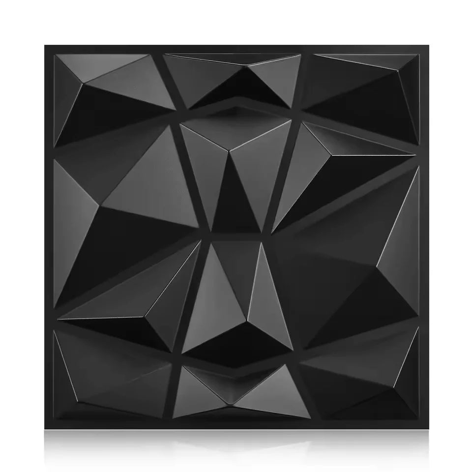 3D PVC Wall Panels 30x30cm Geometric DIY Home Décor – 10pcs 3D Wall Panels Babs S150-Balck