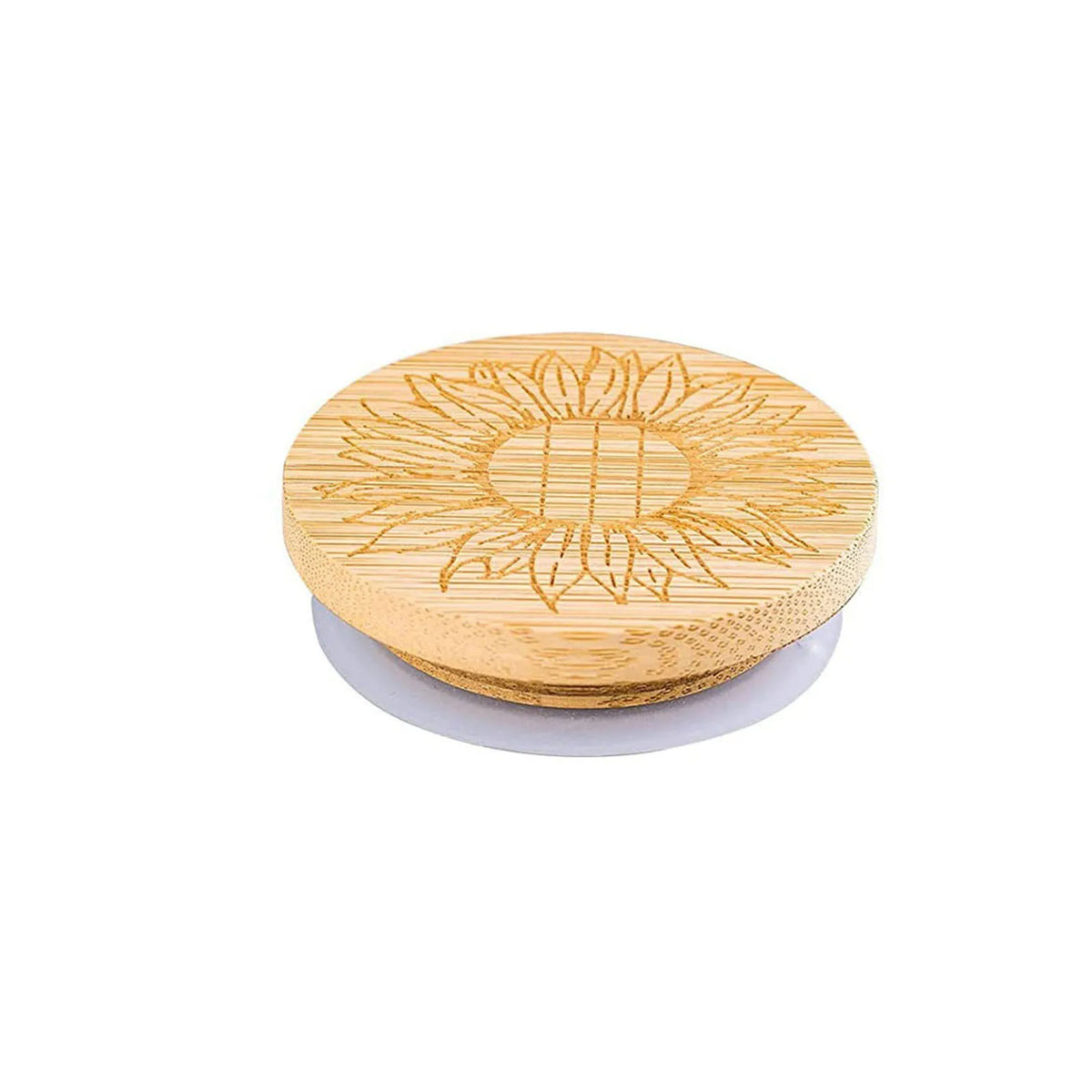 Bamboo Wood Jar Lid with Silicone Seal – Reusable, 1 PC Jar Lid Cover Babs