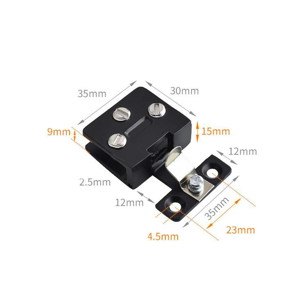 Zinc Alloy Glass Cabinet Door Hinge with Screws | Black & Silver Cabinet Door Hinge Babs Black