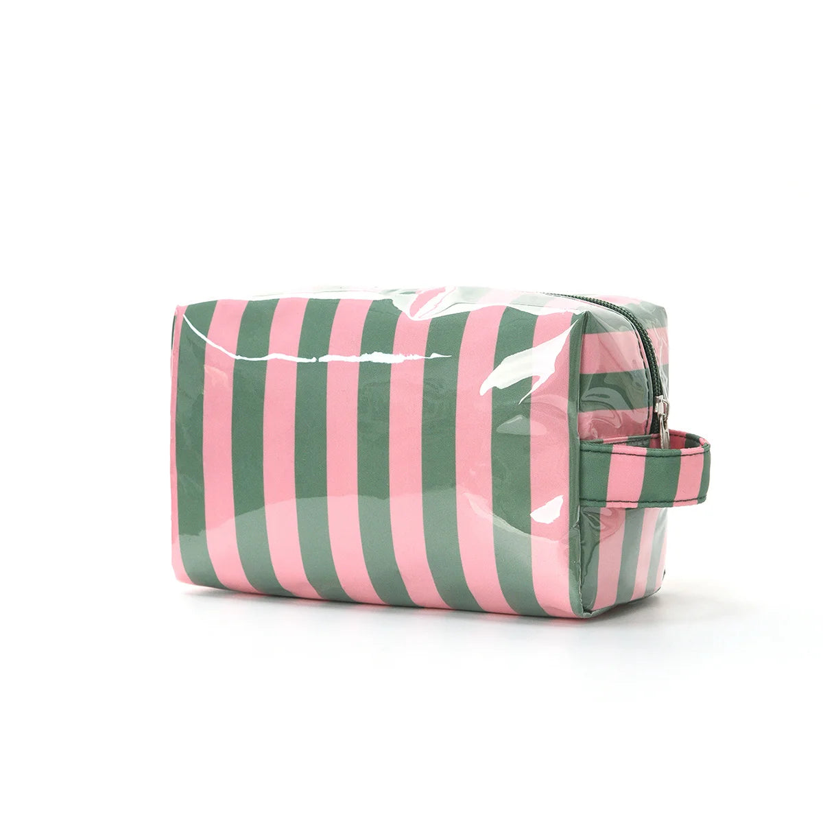 Striped Wash Bag – Women's Makeup & Travel Organizer Travel Wash Bag Babs Green color