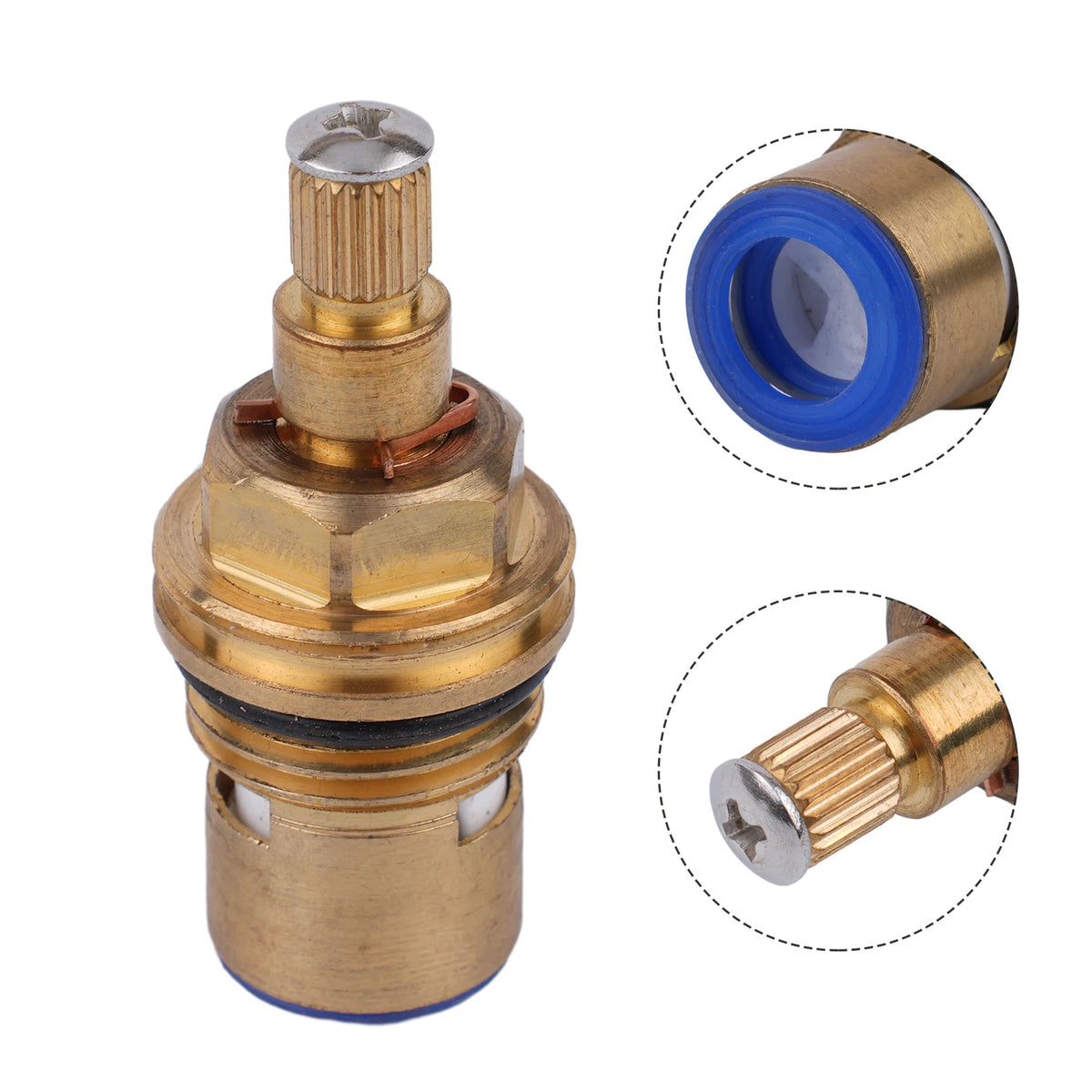 Brass Ceramic Faucet Cartridge – Quarter Turn, 20 Teeth, BSP 1/2" Faucet Cartridge Babs