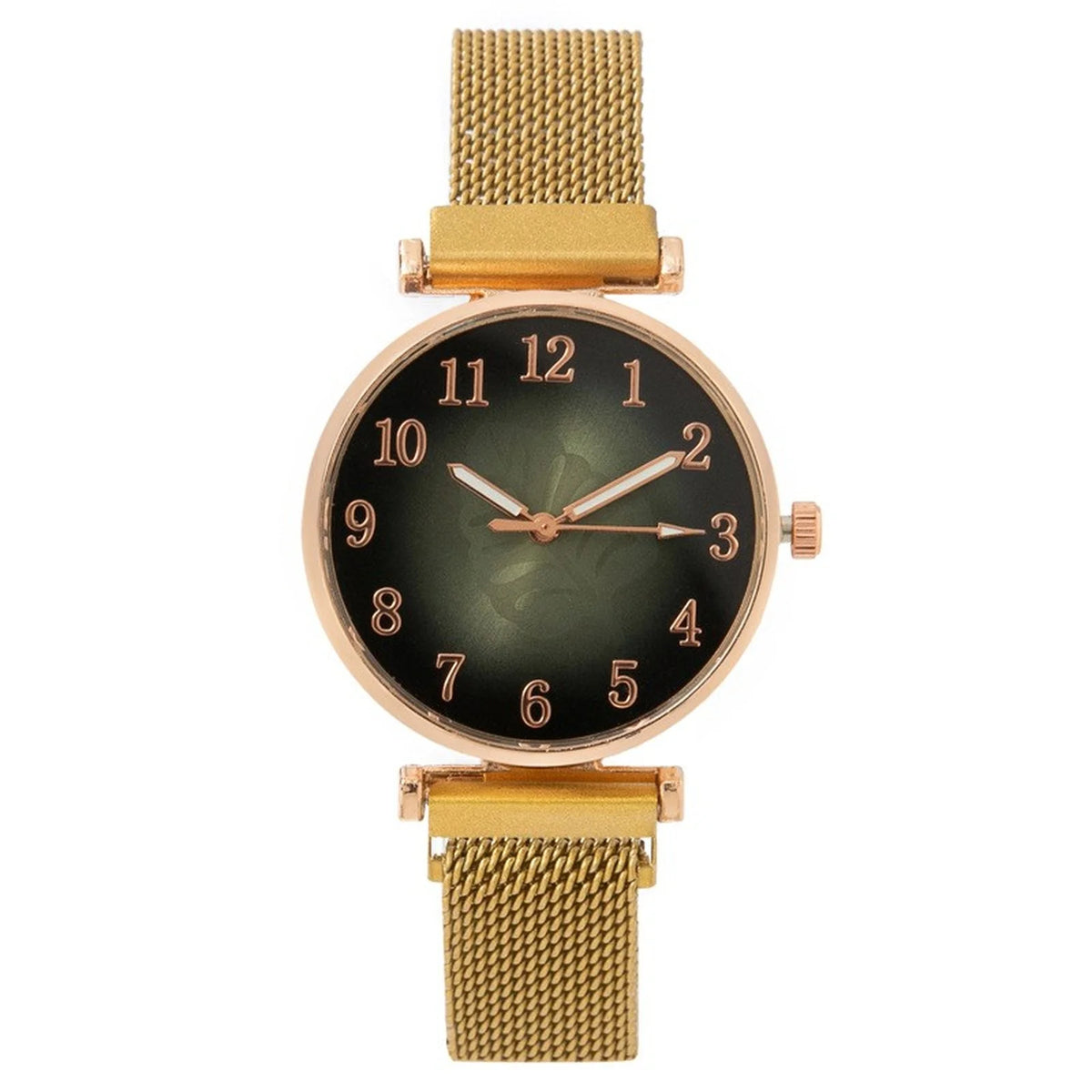 Women's Elegant Quartz Bracelet Watch – Ceramic Band & Auto Date Women's Bracelet Watch Babs Gold
