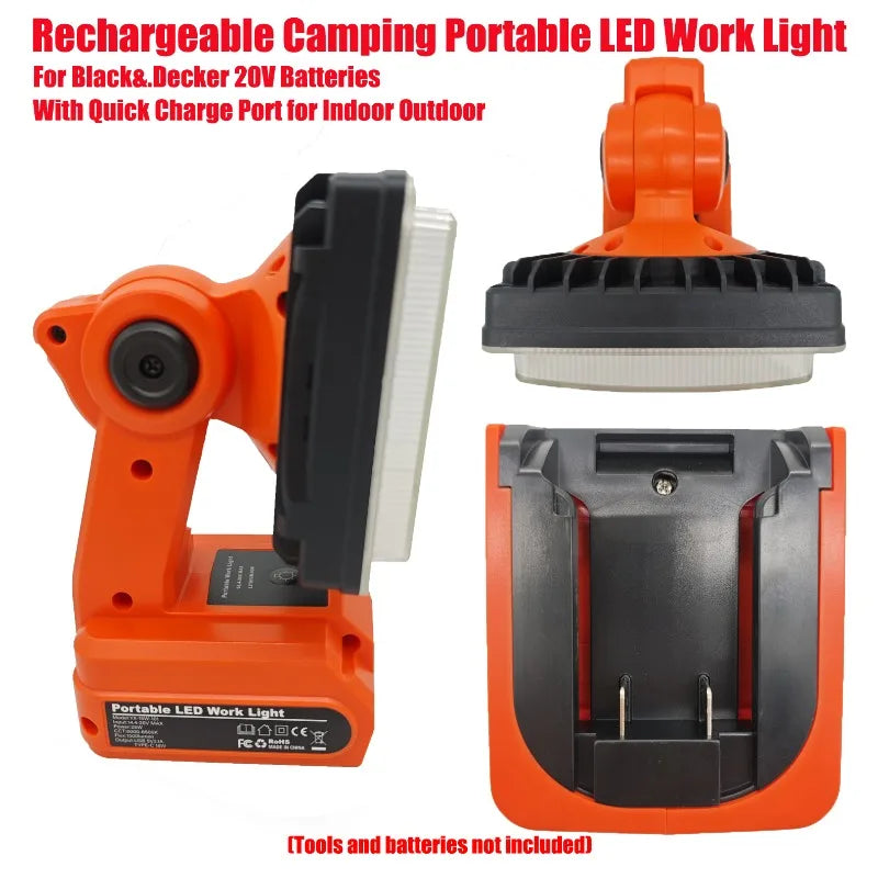 LED Work Light for Black+Decker 20V Battery – 1500LM Portable LED Work Light Babs
