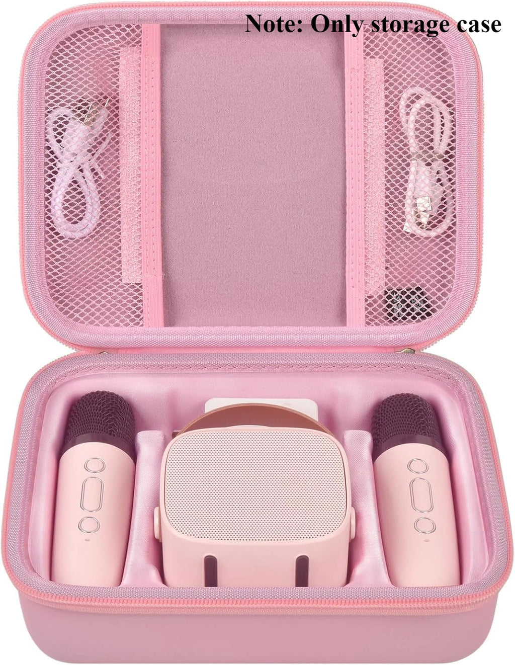 Kids Karaoke Machine Carrying Case – Fits 2 Wireless Mics Karaoke Carrying Case Babs pink