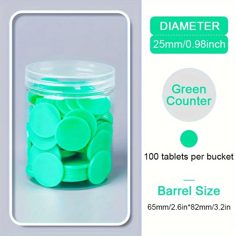 100 Multi-Color Plastic Counting Chips – Math Teaching Aid Math Counting Chips Babs green