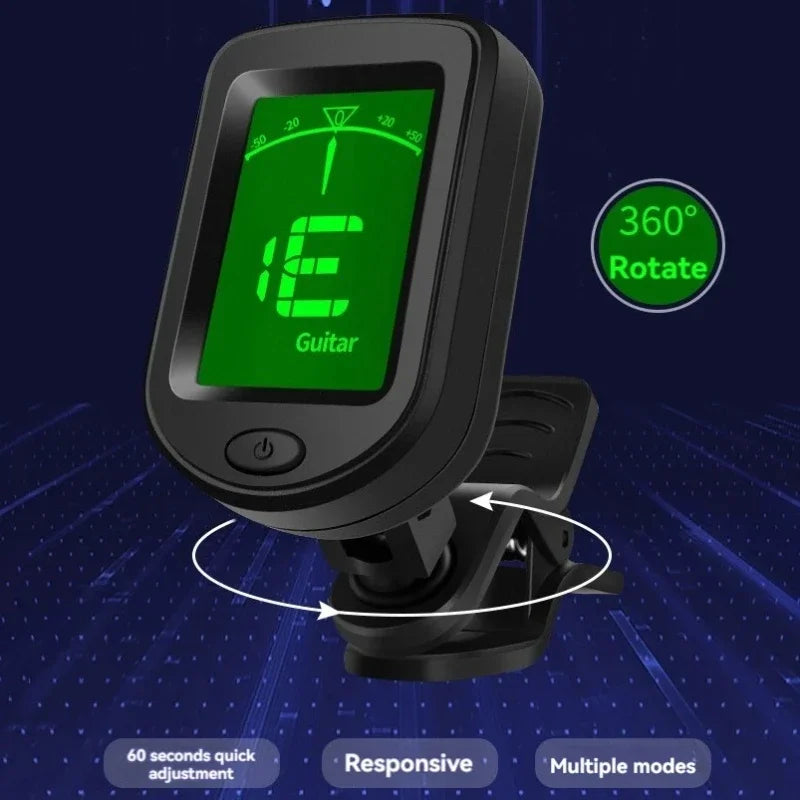 Clip-On Chromatic Tuner – Guitar, Violin, Ukulele & Folk Clip-On Instrument Tuner Babs