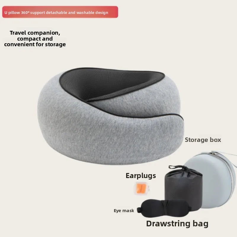 Memory Foam U-Shaped Travel Neck Pillow with Storage Bag Travel Neck Pillow Babs