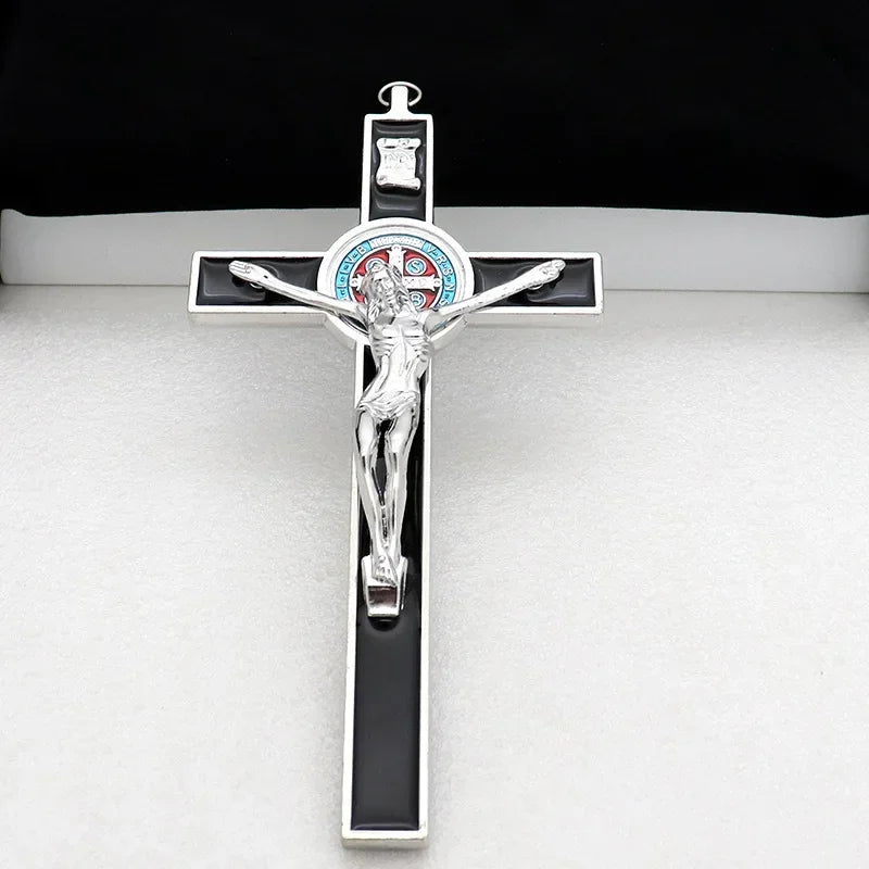 Saint Benedict Crucifix Cross Pendant – Catholic Zinc Alloy Charm Religious Charm Pendant Babs Black 1pcs