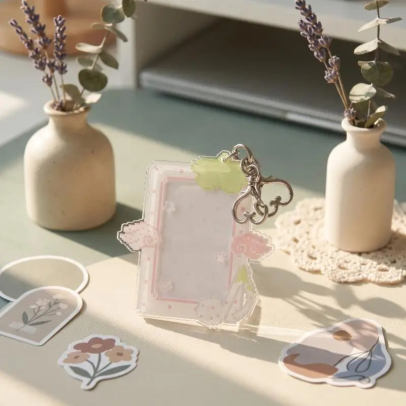 Kpop Acrylic Photocard Holder Keychain – Cute Pixel Design Photocard Holder Keychain Babs