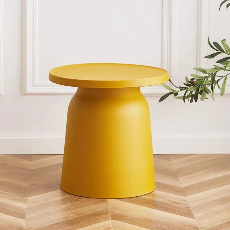 Nordic Round Coffee Table with Storage | Modern Living Room Round Coffee Table Babs Yellow-Small