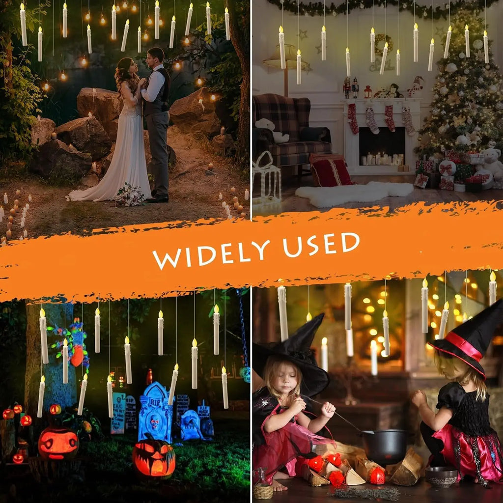 Floating Flameless LED Taper Candles with Magic Wand Remote LED Flameless Candles Babs