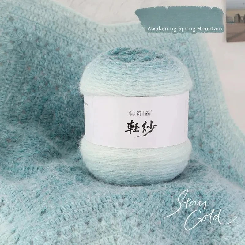 Gradient Long Plush Yarn 375m – Soft 3mm Knitting & Crochet Thread Knitting Yarn Babs Color 06