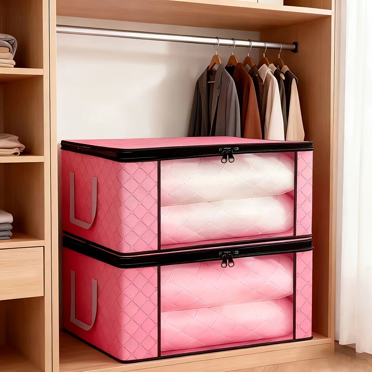 Foldable Clothes Storage Bags with Clear Window | Wardrobe Organiser Foldable Storage Bags Babs