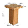 Solid Wood Square Side Table – Modern Minimalist Coffee Table Wood Side Table Babs Log Color