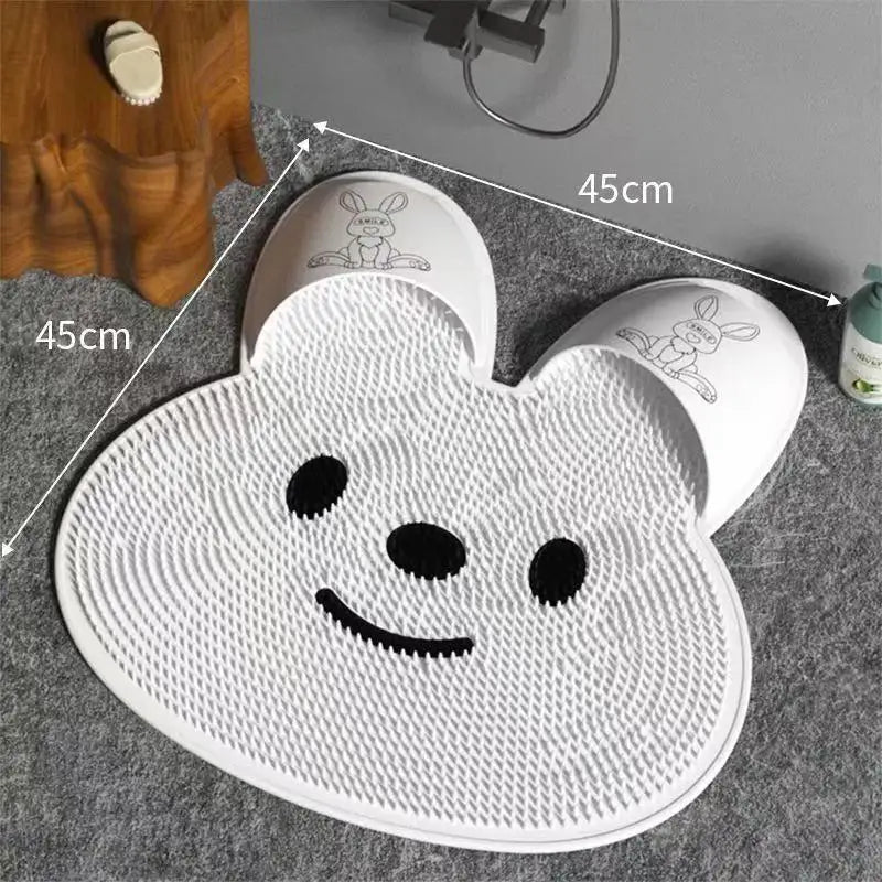 Silicone Foot Scrubber Bath Mat – Anti-Slip Dead Skin Remover Foot Scrubber Mat Babs WHITE