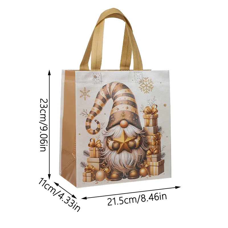 Christmas Santa Claus Non-Woven Gift Bags with Handle 4–12pcs Christmas Gift Bags Babs