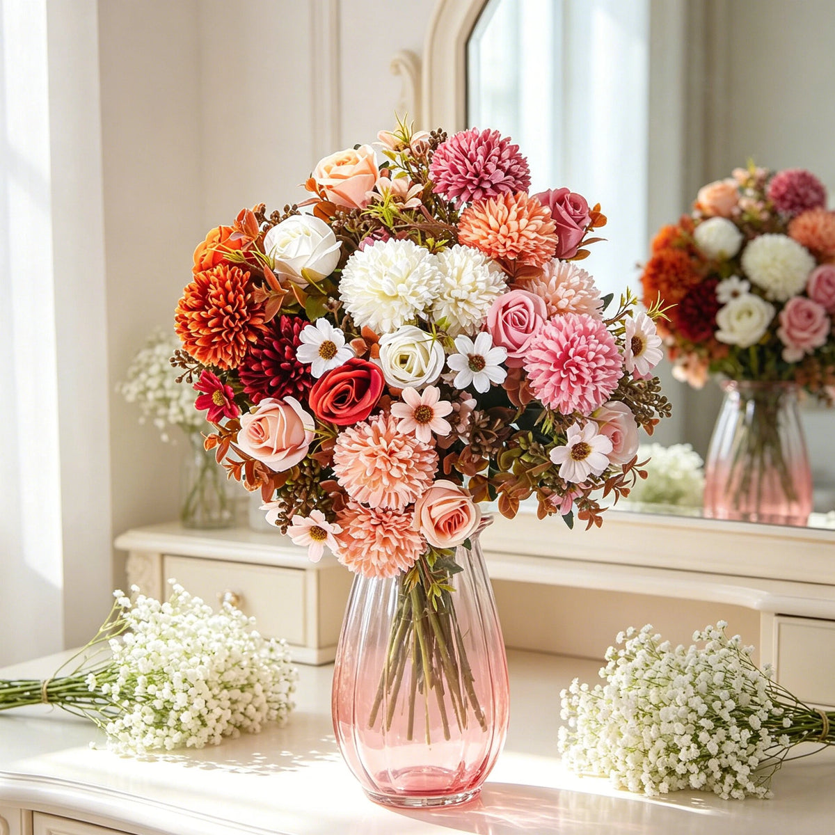 Artificial Silk Rose Bouquet for Weddings & Home Décor Artificial Flower Bouquet Babs