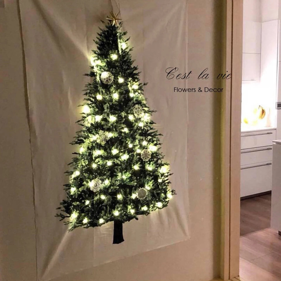 Christmas Pine Tree Tapestry Wall Hanging | Festive Home Décor Holiday Tapestry Babs 75x100cm