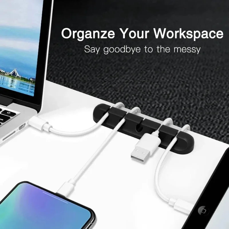 Silicone Cable Organizer Clips – USB Cable Winder & Desk Tidy Cable Management Clips Babs