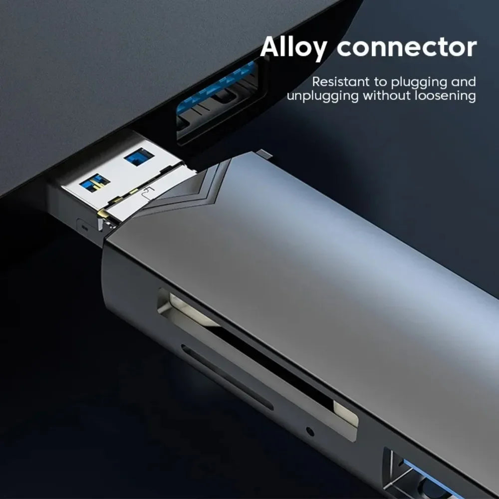 KEBIDUMEI 6-in-1 USB 3.0 OTG Card Reader – Type-C & Micro USB USB Card Reader Babs