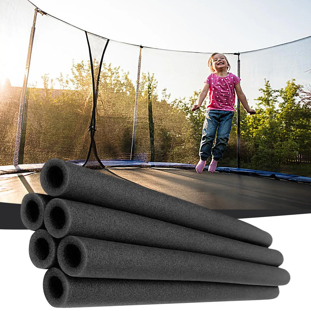 6-Pack Trampoline Pole Foam Sleeves 88cm PE Covers | Black Blue Trampoline Pole Covers Babs