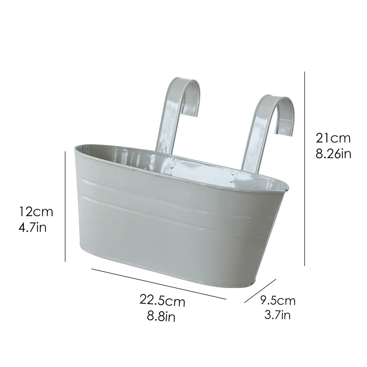 Black Metal Hanging Flower Pot – Wall Mount Fence & Railing Planter Hanging Wall Planter Babs