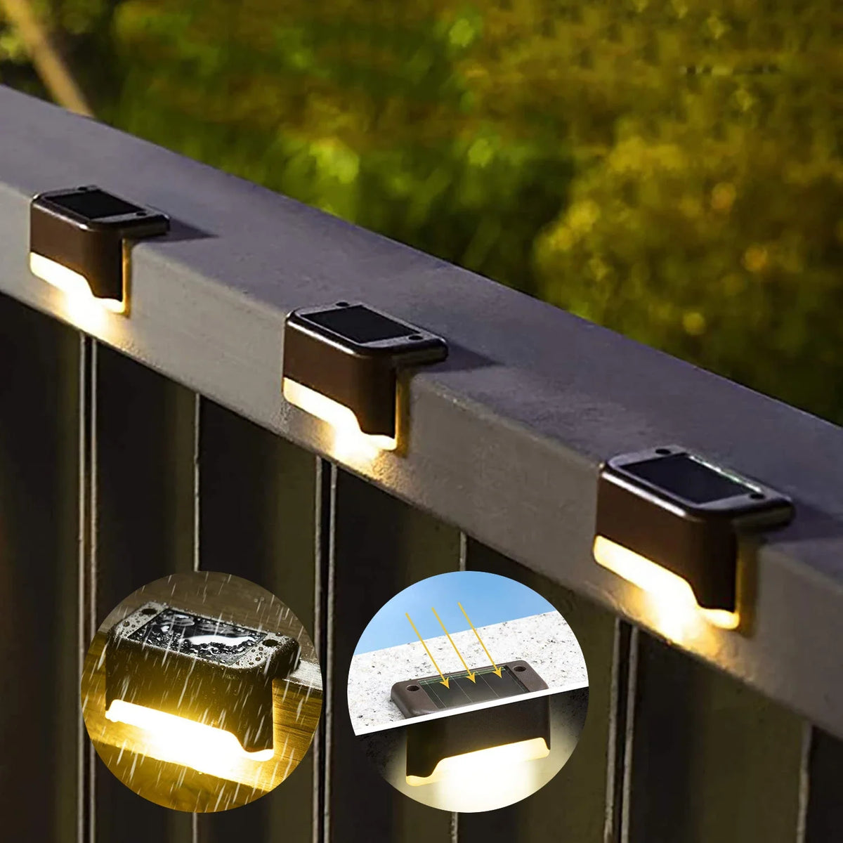 Solar LED Step Lights Outdoor Waterproof Garden Deck Stair Lamp Solar Step Light Babs