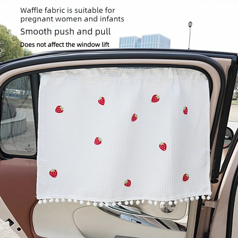 Car Side Window Sunshade Curtain – Suction Cup, Heat Insulation Car Window Sunshade Babs