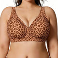 Plus Size Wireless Seamless Bra – Full Coverage Padded Bralette Wireless Seamless Bra Babs Khaki 2XL