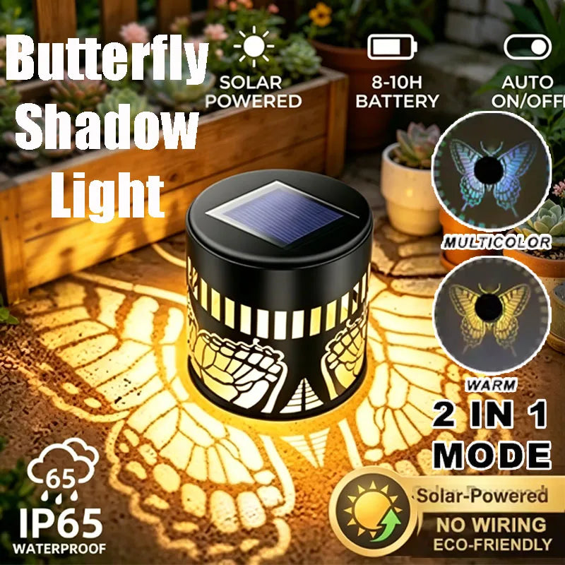 Butterfly Shadow Solar Garden Light – Waterproof LED Projector Solar Garden Light Babs