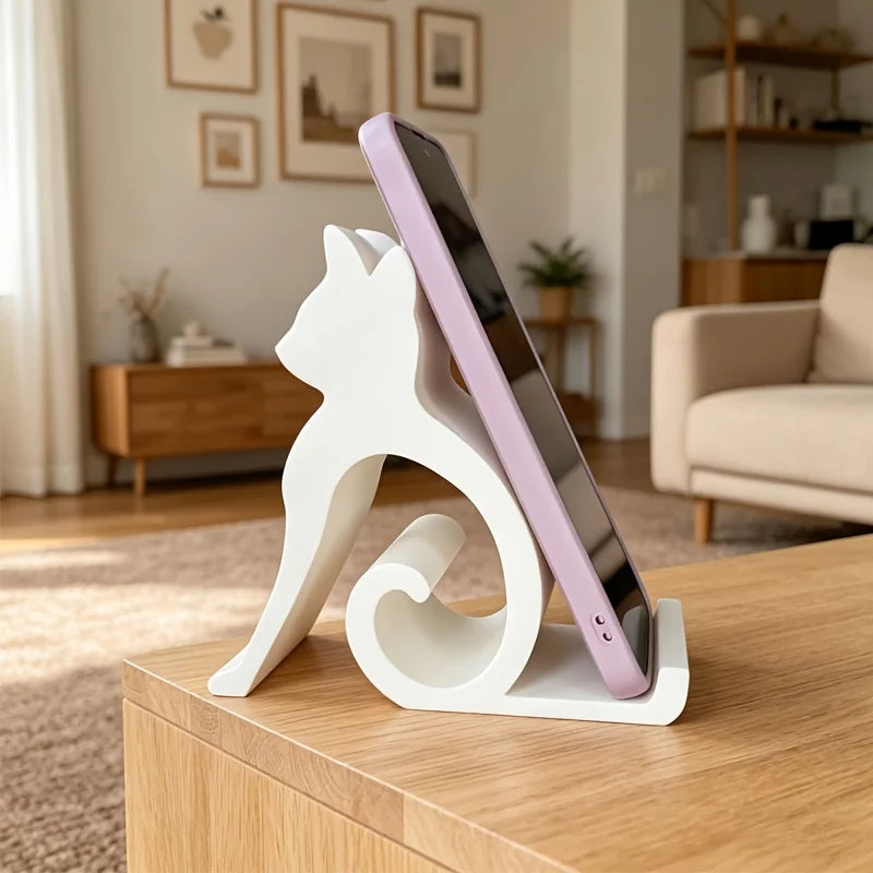 Cat-Shaped Phone Stand & Eyeglass Holder – Cute Desk Gift Phone & Glasses Stand Babs