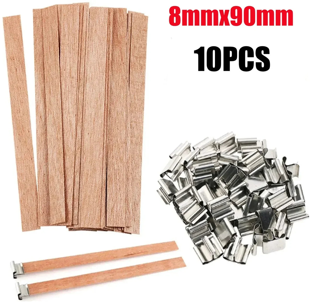 Wooden Candle Wicks for DIY Soy & Paraffin Candle Making Candle Making Wicks Babs S-10PCS