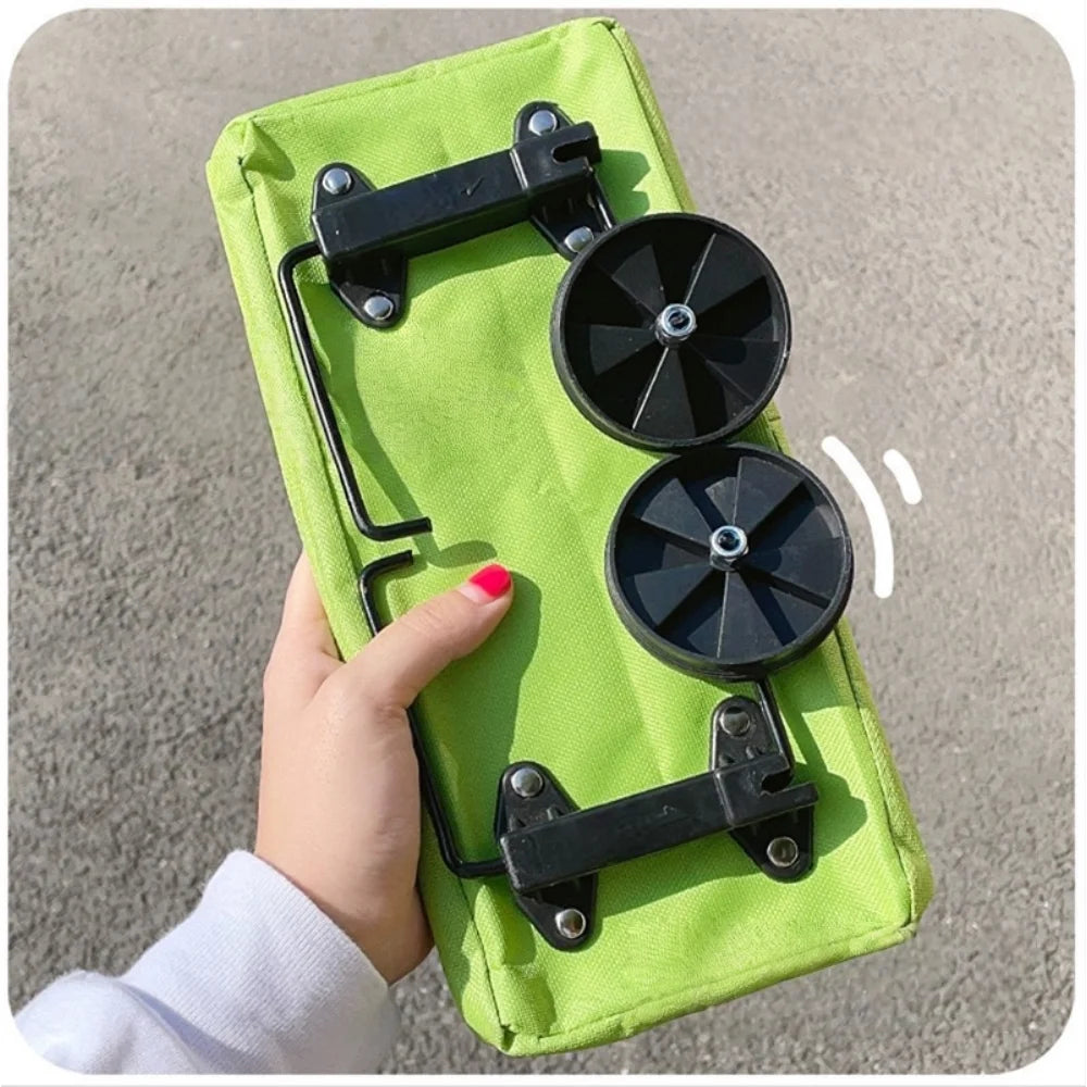 2-in-1 Foldable Shopping Cart Trolley Bag with Wheels – Waterproof Foldable Shopping Trolley Babs