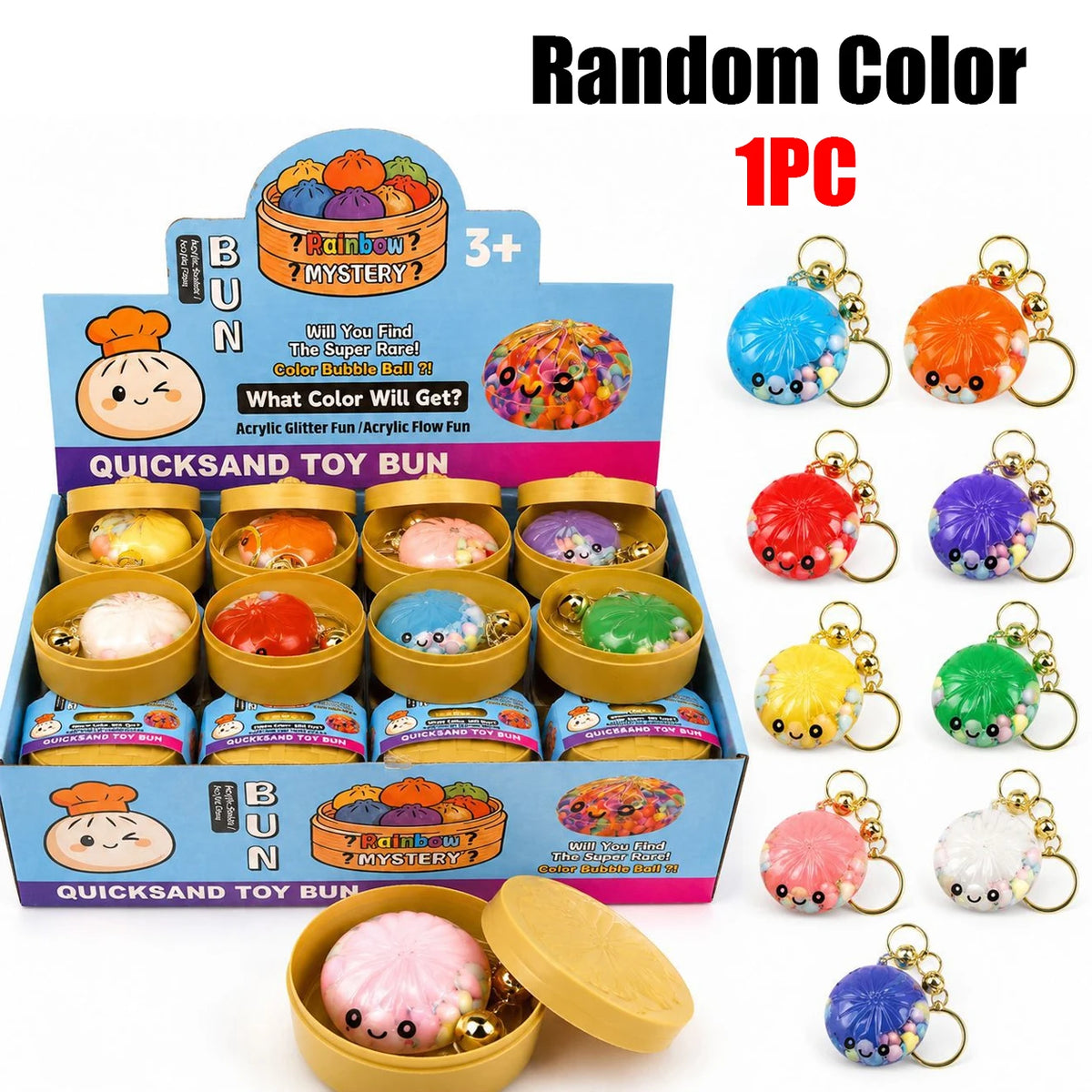 Baozi Keychain Acrylic Blind Box Mini Steam Bun Pendant Blind Box Keychain Babs 1PC