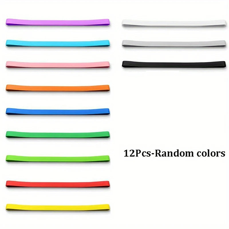 Silicone Elastic Bands for Planners, Books & Kitchen (6/12 Pcs) Silicone Elastic Bands Babs 12Pcs-Random colors