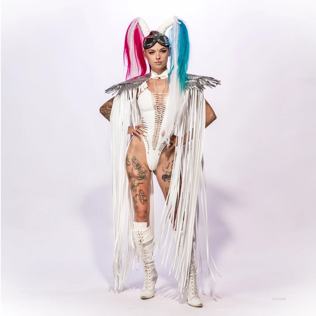 Gothic Sequined Tassel Wings Cape – Unisex Y2K Cosplay Cover-Up Cosplay Cape Babs