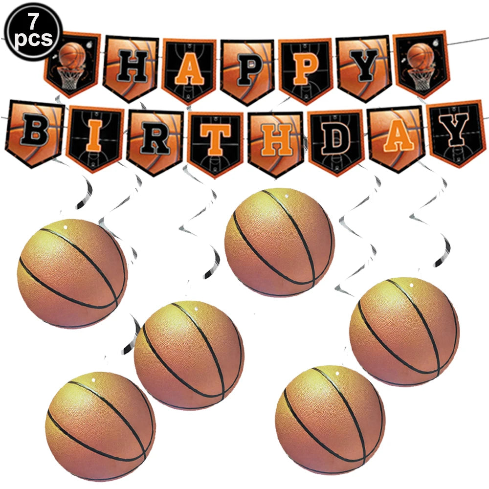 Basketball Birthday Party Supplies – Plates, Cups, Balloons & More Party Supply Set Babs plum