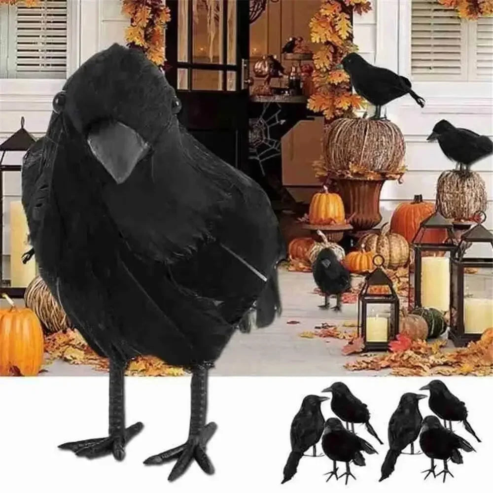 Simulation Black Crow Raven Garden Decor & Bird Repellent Garden Bird Deterrent Babs