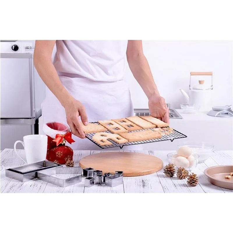 10pc Stainless Steel Christmas Cookie Cutters Set – Gingerbread Cookie Cutter Set Babs
