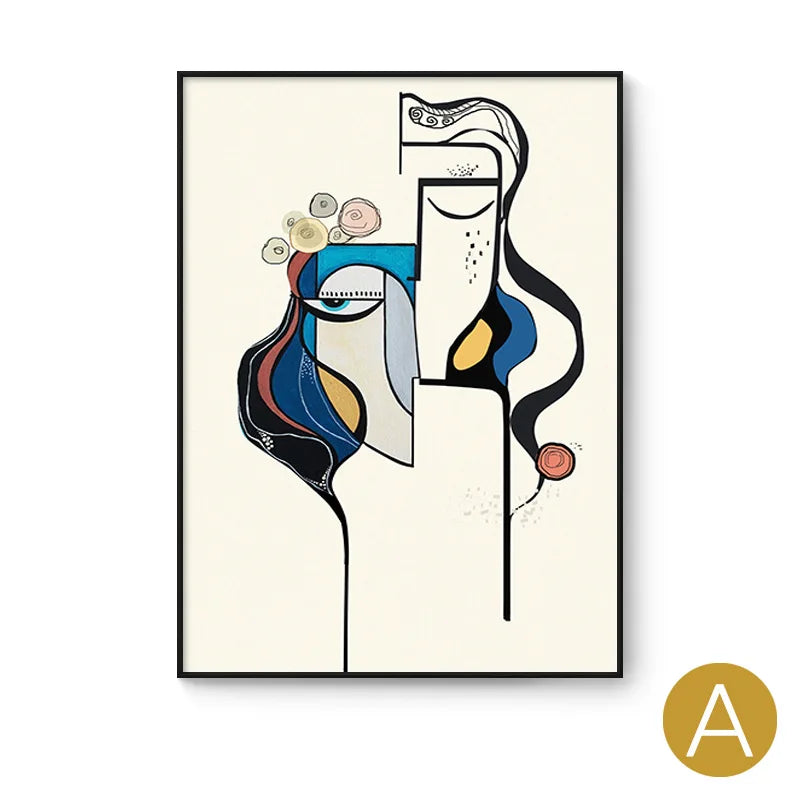 Modern Abstract Nordic Canvas Wall Art – Framed Home Decor Framed Canvas Art Babs 70X100CM A