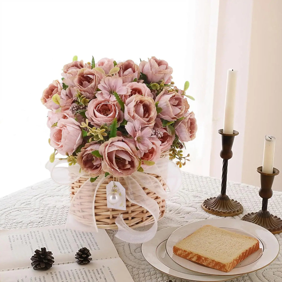 Artificial Silk Rose Bouquet – Wedding & Home Décor Gift Artificial Flower Bouquet Babs