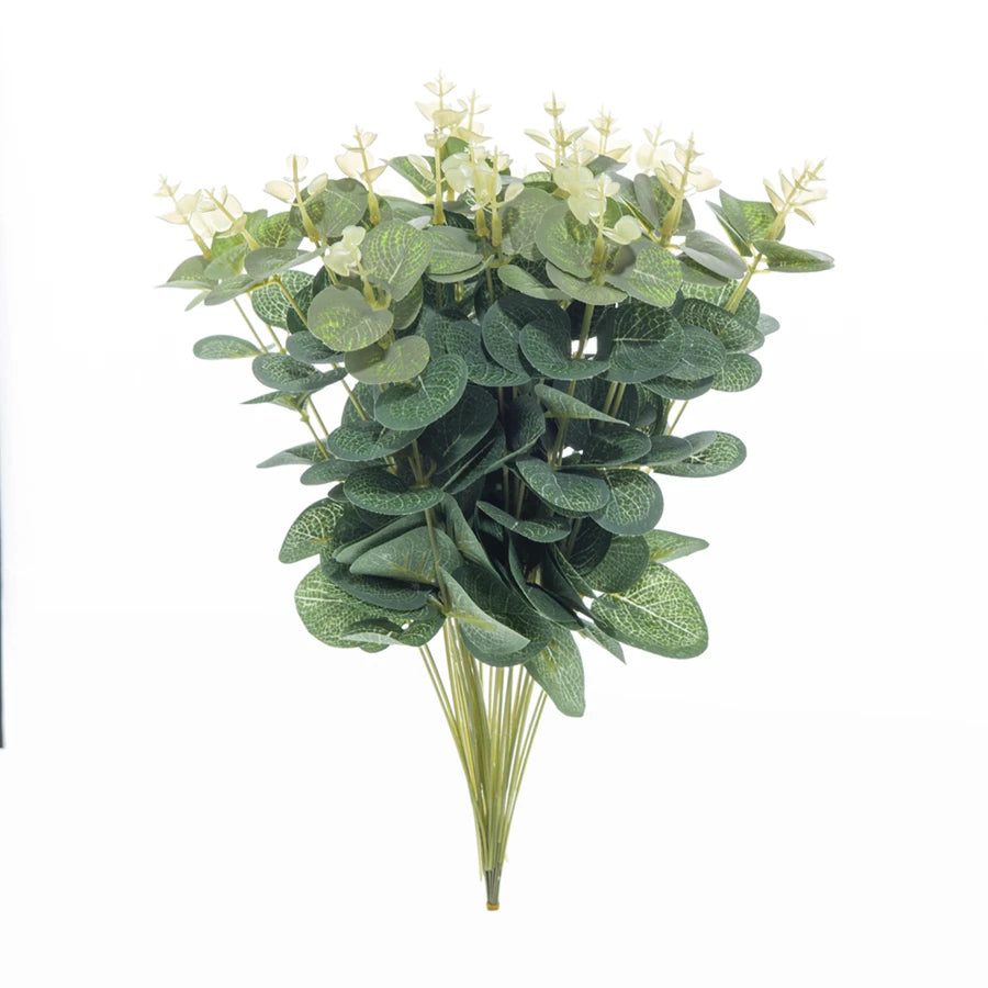 Silk Eucalyptus Leaf Sprigs – Wedding, Wreath & Home Décor Artificial Floral Sprigs Babs Style 1 10 pcs