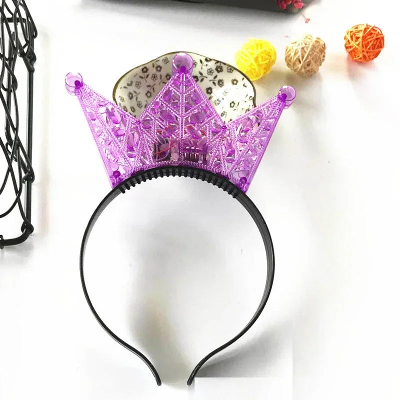 LED Flashing Crown Headband for Party, Halloween & Cosplay LED Party Headband Babs purple