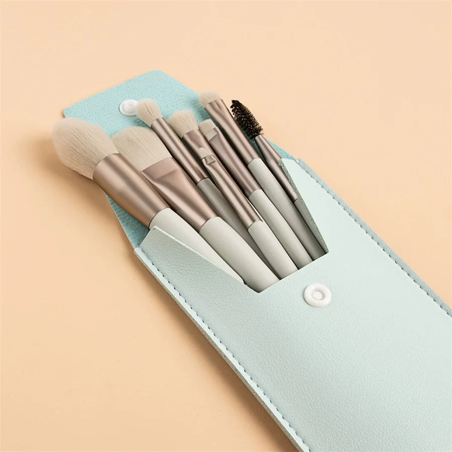 8-Piece Macaron Mini Makeup Brush Set – Soft Portable Kit Makeup Brush Set Babs
