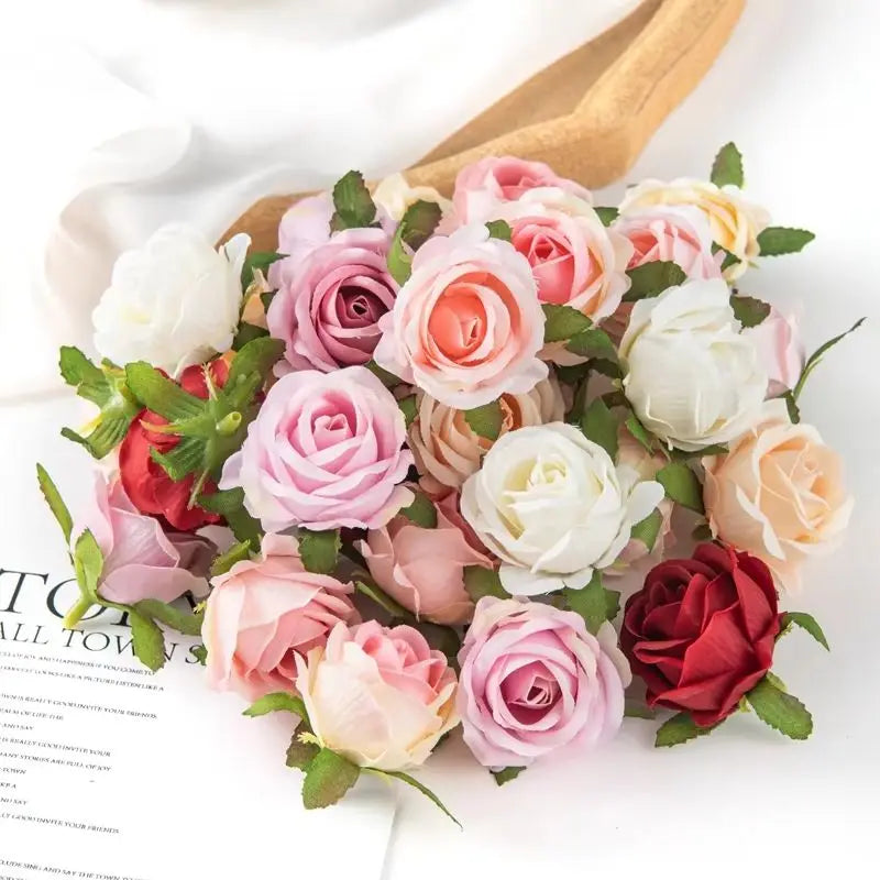 Silk Rose Artificial Flowers for Wedding, Wreath & Home Décor Artificial Silk Flowers Babs MULTI 40 pcs