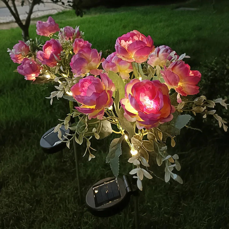 Solar 7-Head Peony Flower Lamp – Outdoor Garden Décor Light Solar Garden Stake Light Babs