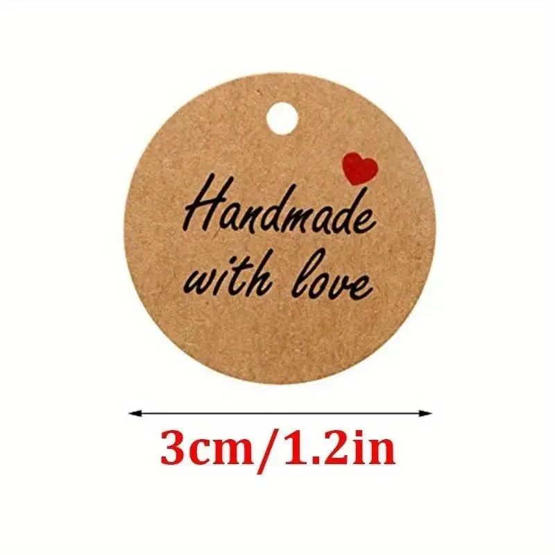 100pcs Round Kraft Paper Gift Tags with Hemp Rope – Wedding & Party Kraft Paper Hang Tags Babs