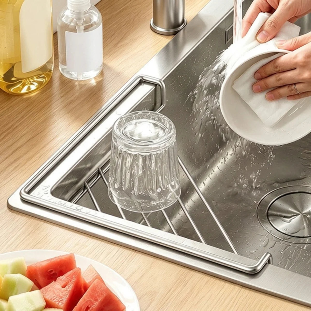 Stainless Steel Triangle Sink Caddy – Sponge & Drain Organizer Sink Storage Rack Babs